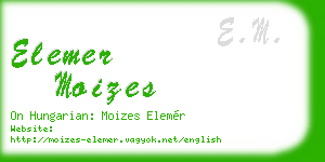 elemer moizes business card